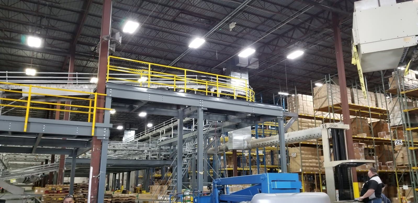 Side view of steel stairs installed at Dillard's Fort Worth facility