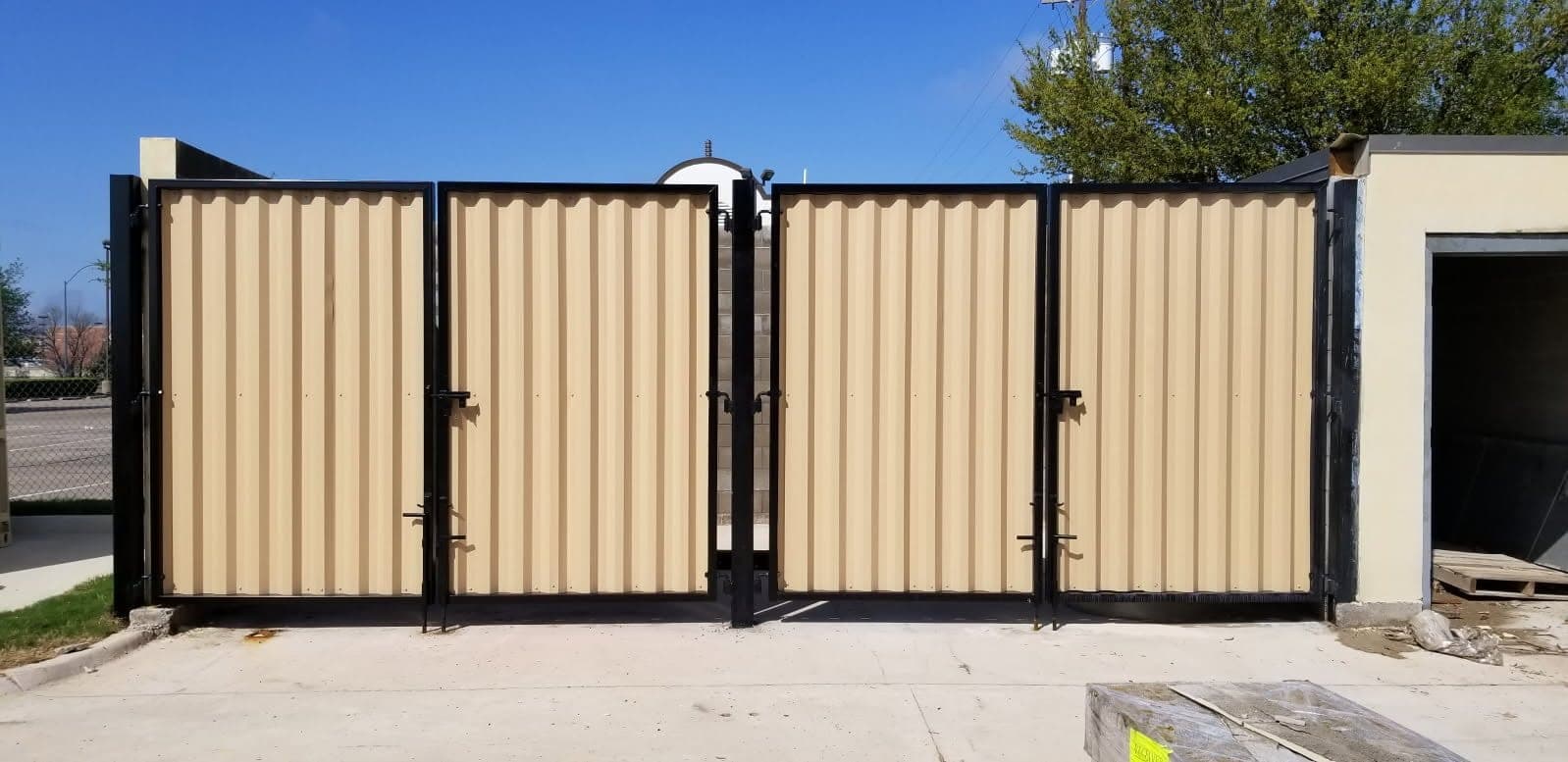 Custom steel dumpster enclosure gate