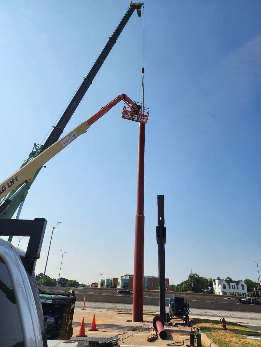Structural steel pole installation