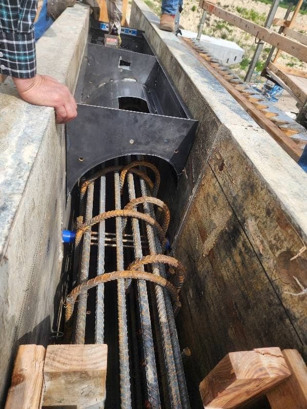 Welding and metal fabrication work, on-site progress photo
